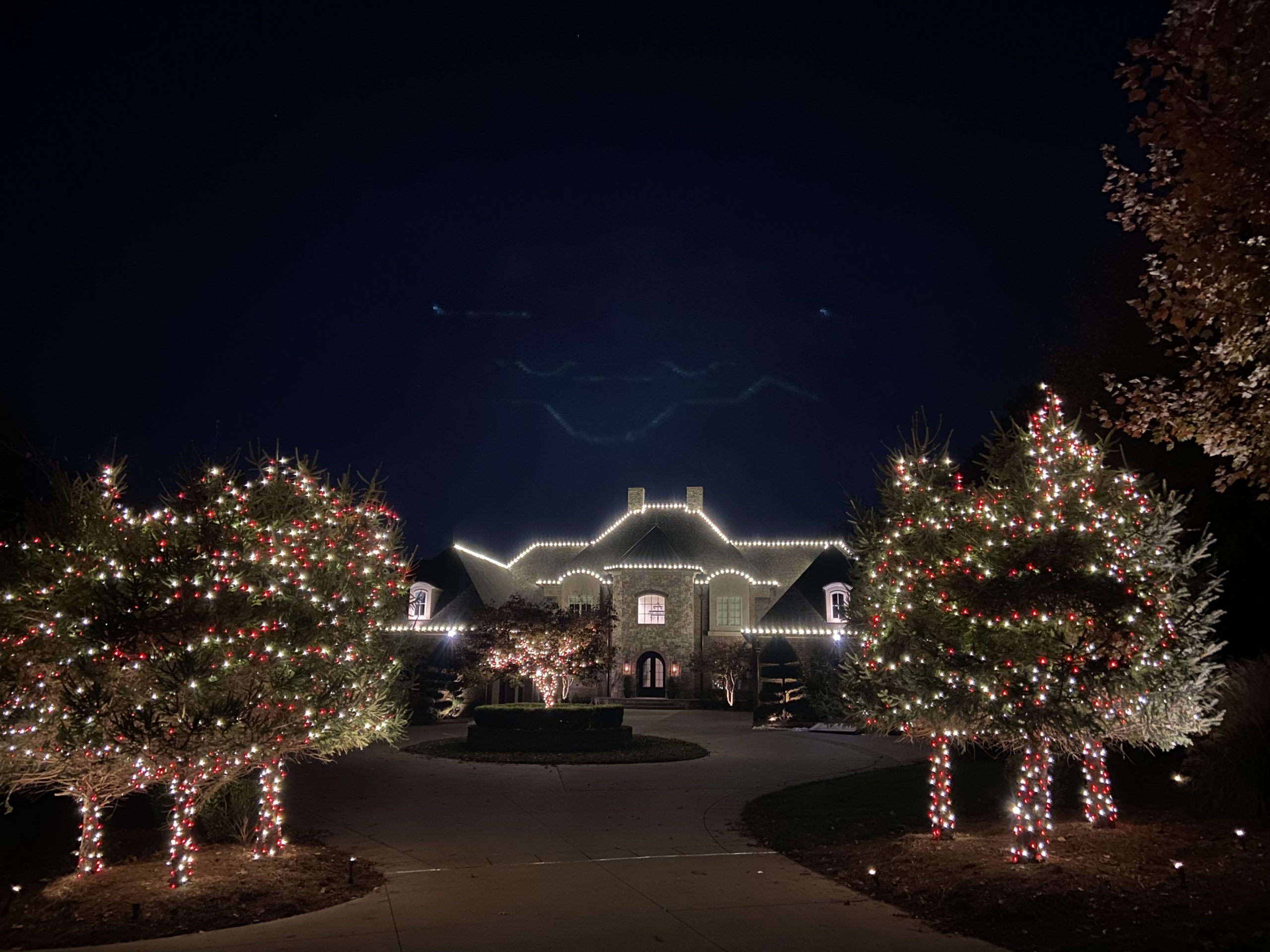 holiday lighting installation