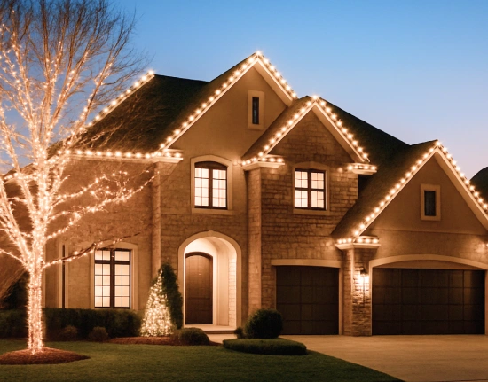 rock house with minimal lights